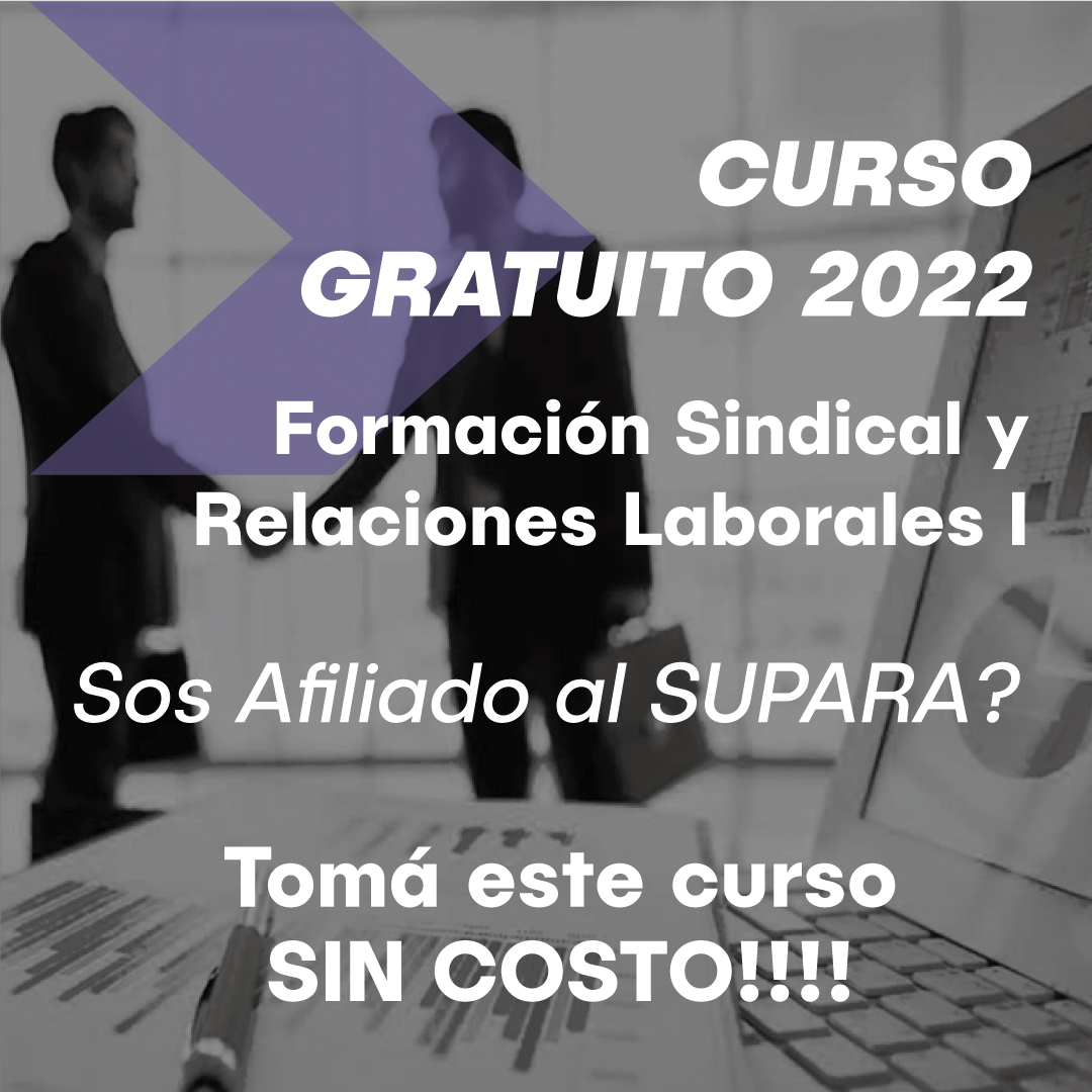 CURSO DE FORMACIÓN SINDICAL Y RELACIONES  LABORALES I