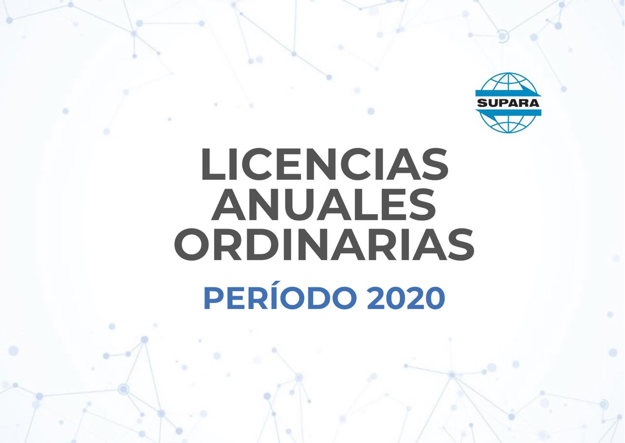 LICENCIAS ANUALES ORDINARIAS | PERÍODO 2020