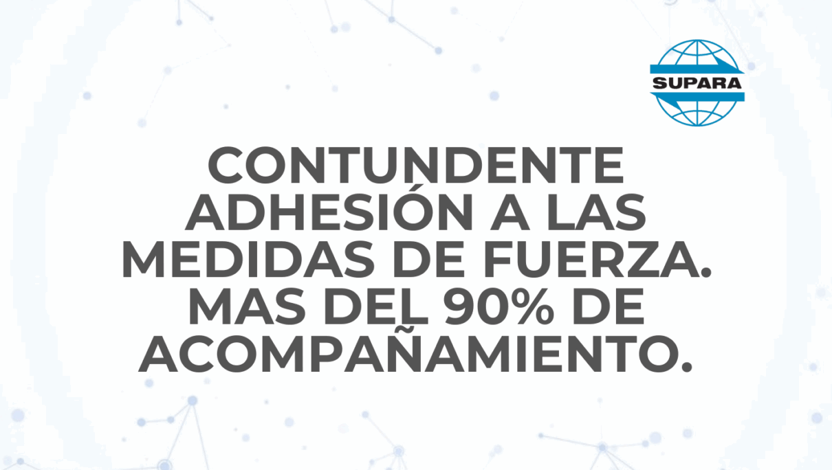 CONTUNDENTE ADHESION A LAS MEDIDAS DE FUERZA