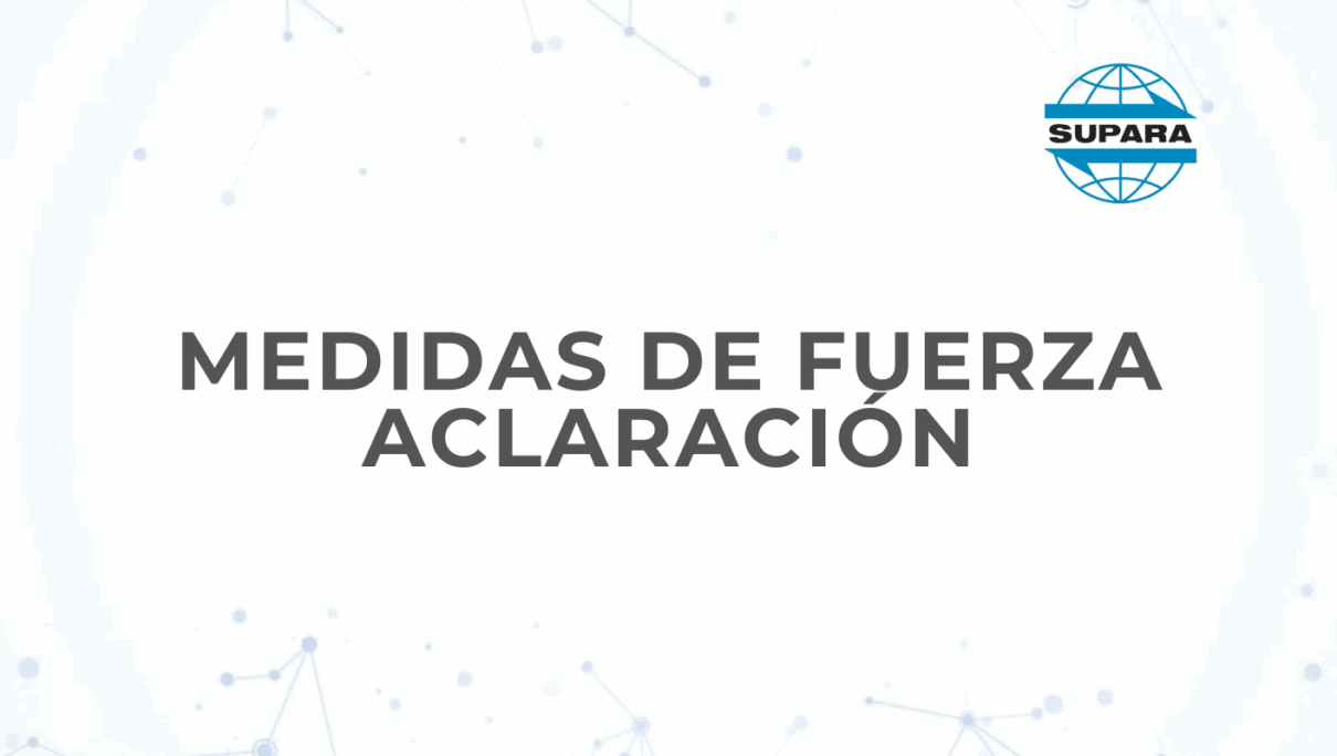 ACLARACION IMPORTANTE SOBRE LAS MEDIDAS DE FUERZA