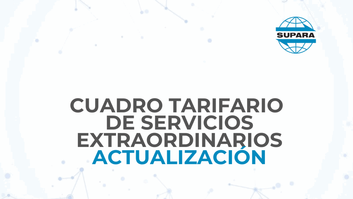 CUADRO TARIFARIO DE SERVICIOS EXTRAORDINARIOS – ACTUALIZACIÓN