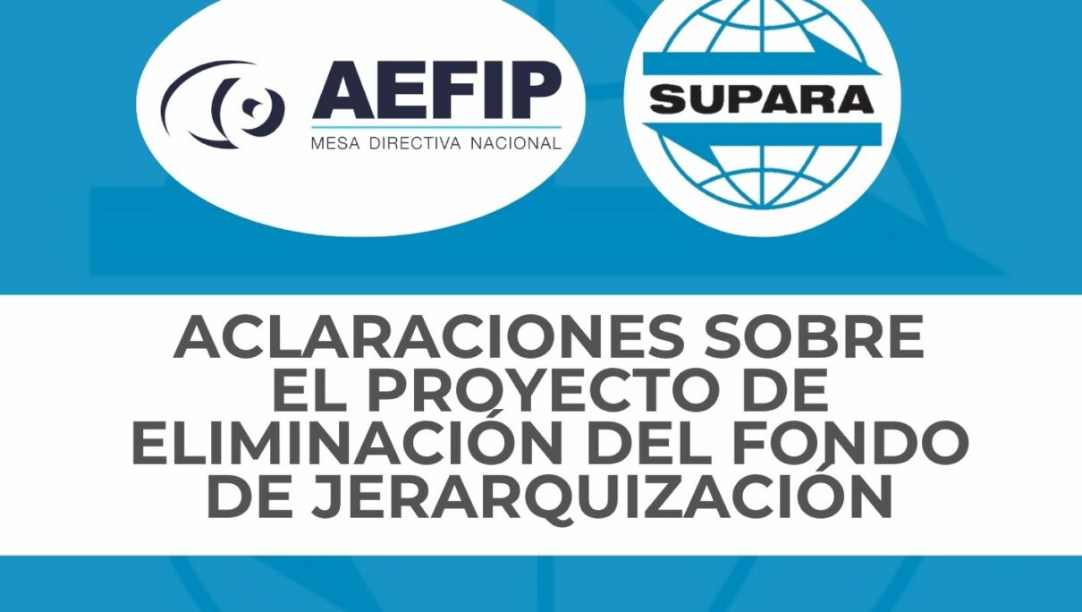 ACLARACIONES SOBRE EL PROYECTO DE ELIMINACIÓN DEL FONDO DE JERARQUIZACIÓN
