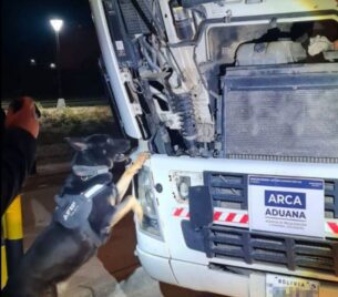 LA ADUANA DETECTÓ 18,6KG DE COCAÍNA EN UN CAMIÓN QUE INGRESABA DESDE BOLIVIA